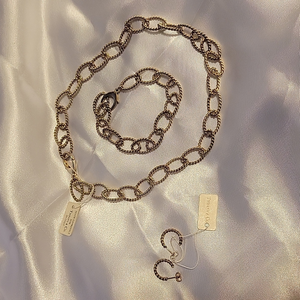 NWT Tiffany & co necklace, bracelet and earring set